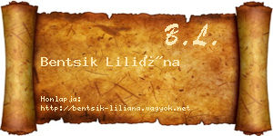 Bentsik Liliána névjegykártya
